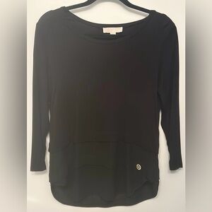 Michael Kors Multilayer V Neck 3/4 Sleeve Shirt